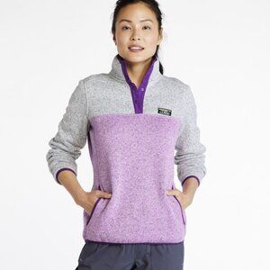 L.L. Bean 1/4 Snap Fleece Colorblock Pullover Sweater - Large